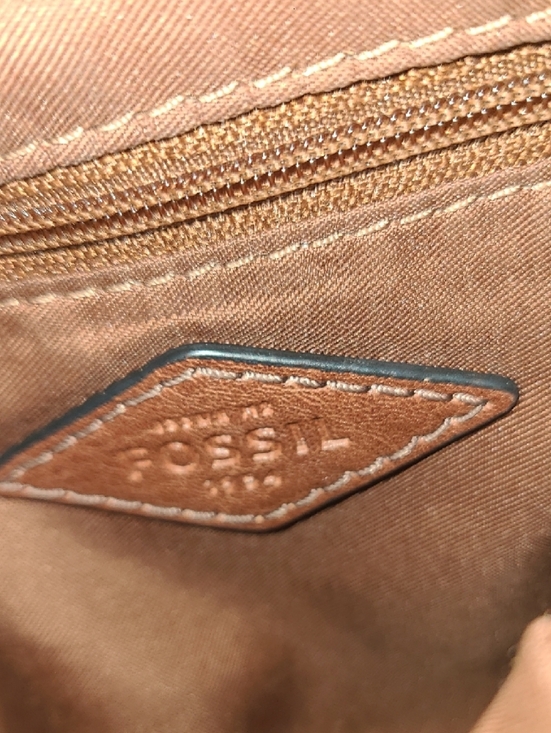 Fossil Cognac Brown Leather Convertible Backpack Tote main image 5